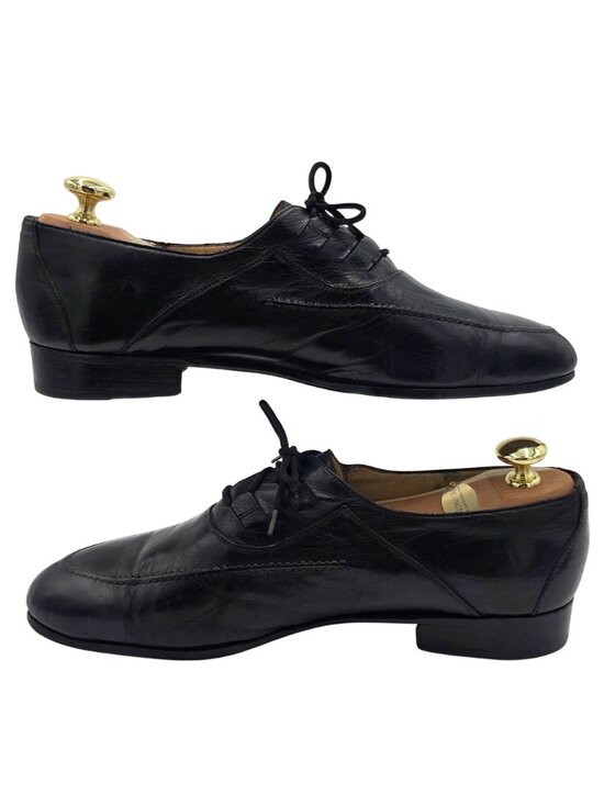 Vintage Bally Italy Soft Black Leather Dress Shoes Mens size 9 Apron-toe Oxfords main image 5